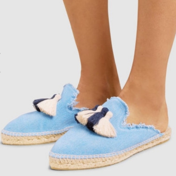 NEW Castaner 1927 Rocio Mule Azulon Blue Espadrille Tassel Slip-On Shoes - Picture 2 of 11